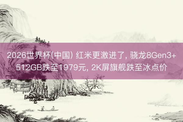 2026世界杯(中国) 红米更激进了， 骁龙8Gen3+512GB跌至1979元， 2K屏旗舰跌至冰点价