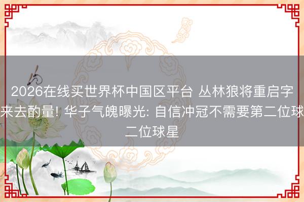 2026在线买世界杯中国区平台 丛林狼将重启字母来去酌量! 华子气魄曝光: 自信冲冠不需要第二位球星