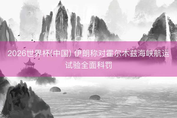 2026世界杯(中国) 伊朗称对霍尔木兹海峡航运试验全面科罚