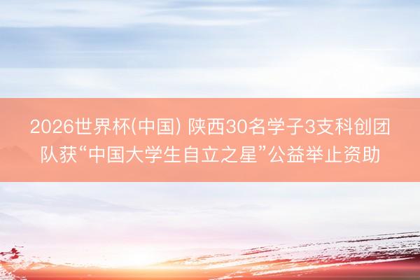 2026世界杯(中国) 陕西30名学子3支科创团队获“中国大学生自立之星”公益举止资助