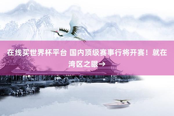 在线买世界杯平台 国内顶级赛事行将开赛!就在湾区之眼→