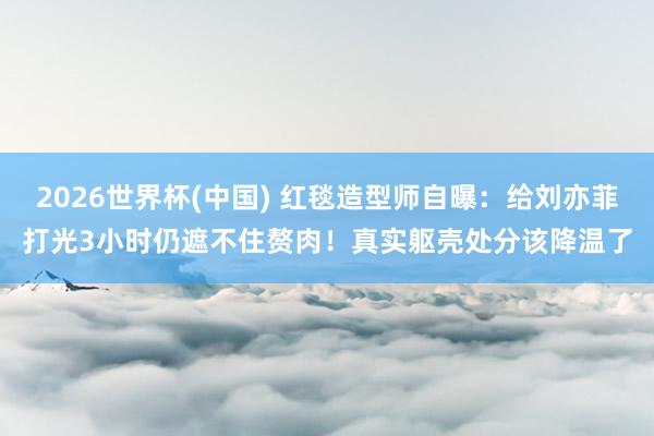2026世界杯(中国) 红毯造型师自曝:给刘亦菲打光3小时仍遮不住赘肉!真实躯壳处分该降温了